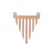 Entrepieza triángulo 2 anillas corte con láser 23x27 mm dorado rosa x1|raw }}