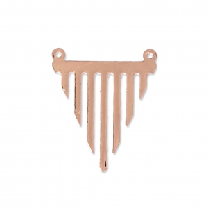 Entrepieza triángulo 2 anillas corte con láser 23x27 mm dorado rosa x1