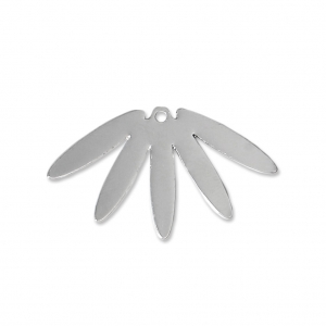 Colgantes nenúfar corte con láser 25x14 mm - rodiado x2