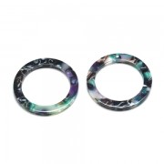 Colgante anilla de acetato de celulosa 34 mm Concha de tortuga Verde/Negro x1
