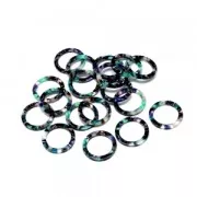 Colgante anilla de acetato de celulosa 34 mm Concha de tortuga Verde/Negro x1