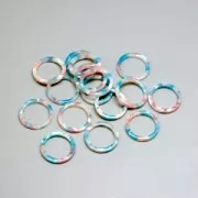 Colgante anilla de acetato de celulosa 34.5 mm Concha de tortuga Rosa/Azul x1