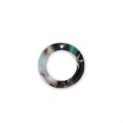 Colgante anilla de acetato de celulosa 14.5 mm Concha de tortuga Verde/Negro x1|raw }}