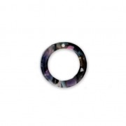 Colgante anilla de acetato de celulosa 14.5 mm Concha de tortuga Rosa/Negro x1