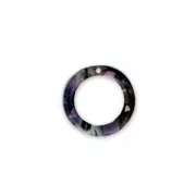 Colgante anilla de acetato de celulosa 14.5 mm Concha de tortuga Rosa/Negro x1