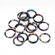 Colgante anilla de acetato de celulosa 14.5 mm Concha de tortuga Rosa/Negro x1