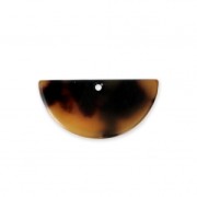 Colgante media luna de acetato 22.5x11 mm Concha de tortuga Marrón/Negro x1|raw }}