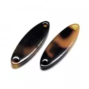 Entrepieza navette 2 agujeros de acetato 21x7 mm Concha de tortuga Marrón/Negro x1