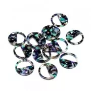 Colgante redondo de acetato de celulosa 28 mm Concha de tortuga Verde/Negro x1