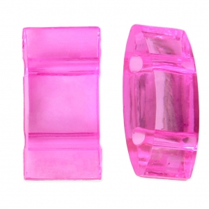 Cuentas acrilica Entrepiezas 2 agujeros Carrier Beads 18x9 mm Pink x10