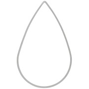 Tejido de gota y anillo de montaje 32x22 mm - Plateado x1