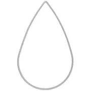 Tejido de gota y anillo de montaje 32x22 mm - Plateado x1