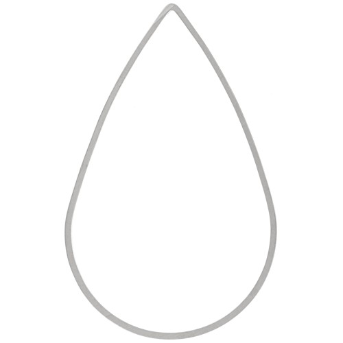 Tejido de gota y anillo de montaje 32x22 mm - Plateado x1