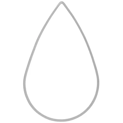 Tejido de gota y anillo de montaje 32x22 mm - Plateado x1