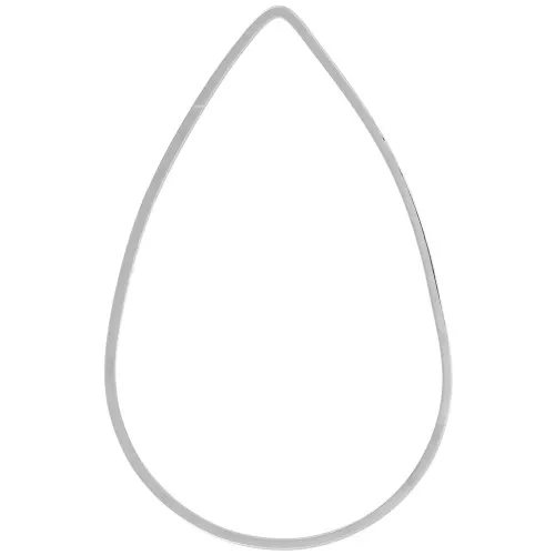 Anilla para montaje y tejido gota 38x25 mm - Plateado x1