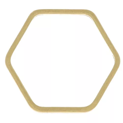 Anilla para montaje y tejido hexágono 12 mm - latón bruto x1
