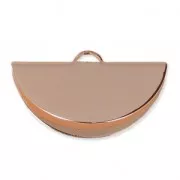 Terminal para cintas y cordones media luna 28x15 mm dorado rosa HQ x1