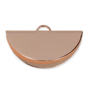 Terminal para cintas y cordones media luna 28x15 mm dorado rosa HQ x1