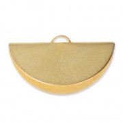 Terminal para cintas y cordones media luna 28x15 mm Dorado con oro fino satinada x1|raw }}