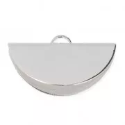 Terminal para cintas y cordones media luna 28x15 mm plateado x1