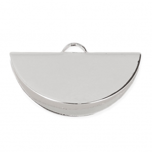 Terminal para cintas y cordones media luna 28x15 mm plateado x1