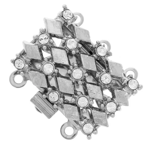 Cierre de 3 filas de cristales PureCrystal rodiados de 19 mm x1