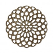 Colgante rosatón 25 mm para hacer tus propias piezas de Joyería y bisutería bronce x4