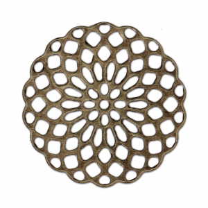 Colgante rosatón 25 mm para hacer tus propias piezas de Joyería y bisutería bronce x4