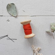 Cinta Al Bies crepé de viscosa Atelier Brunette  10 mm Crepé Tangerine x1m