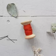 Cinta Al Bies crepé de viscosa Atelier Brunette  10 mm Crepé Tangerine x1m