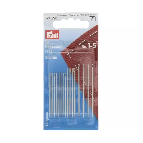 Agujas para coser largas n°1-5 chas plateado x16