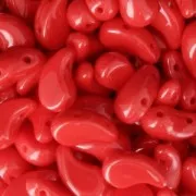 Cuentas de vidrio checa 2 agujeros Zoliduo® Right 5x8mm Red Coral x20