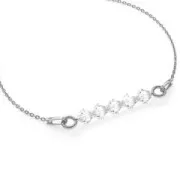 Gargantilla cadena malla ovalada a personalizar con cuentas 44 cm de Plata 925