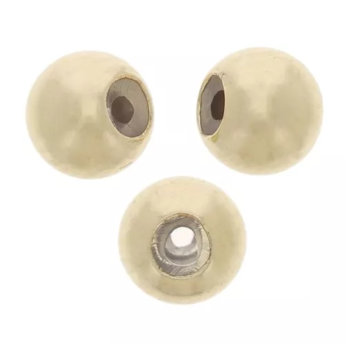 Cuenta pasante stopper bead 4 mm con un agujero de 1.5 mm de Gold Filled x2