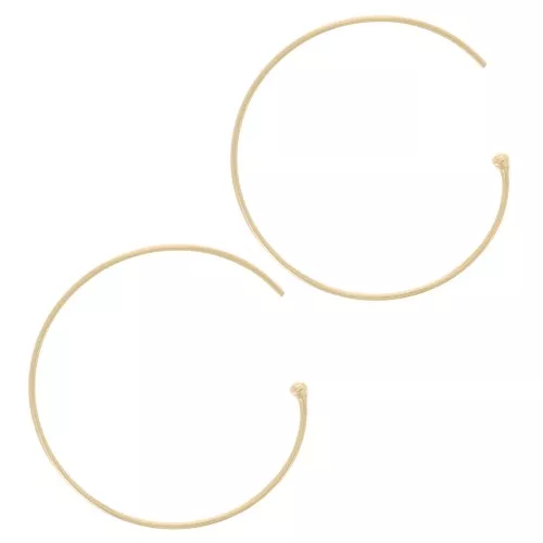 Pendientes de aro con bola de oro laminado 25 mm x2