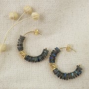 Pendientes de aro con bola de oro laminado 25 mm x2