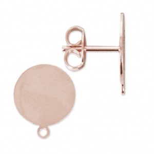 Pendientes disco 14 mm para hacer tus propias piezas de Joyería dorado rosa x2
