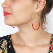 Pendientes aro de metal a decorar 70x1.9 mm dorado rosa  x2