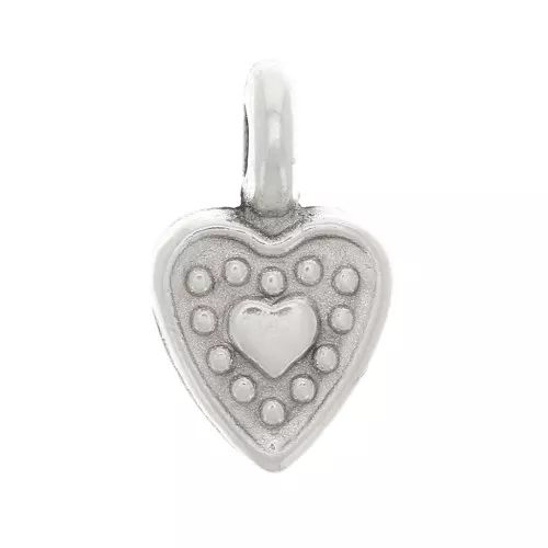 Mini dijes coeurs 10 mm Chapado Chapado Plateado envejecido x6
