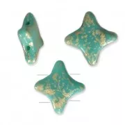 Cuentas abalorios Star Beads by Perles & Co 11x11 mm Green Turquesa Gold Splash