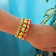 Cuentas abalorios Star Beads by Perles & Co 11x11mm Opaque Amarillo Ceramic Lookx30