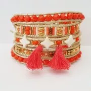 Cuentas abalorios Star Beads by Perles & Co 11x11mm Opaque Amarillo Ceramic Lookx30