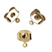 Tuercas de pendientes con anilla a personalizar 7 mm dorado x2