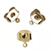 Tuercas de pendientes con anilla a personalizar 7 mm dorado x2