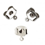 Tuercas de pendientes con anilla a personalizar 7 mm rodiado x2|raw }}