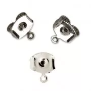 Tuercas de pendientes con anilla a personalizar 7 mm rodiado x2