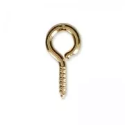 Anillas para insertar con rosca 5 mm dorado x2