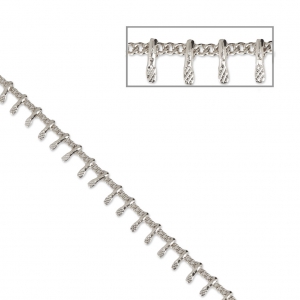 Cadena de fantasía 2.3x1.3 mm Rodiado x50cm