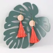 Cuenta de resina imitación madera 24 mm Negro