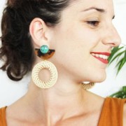 Anilla de ratan 50 mm para hacer joyas personalizadas DIY x1